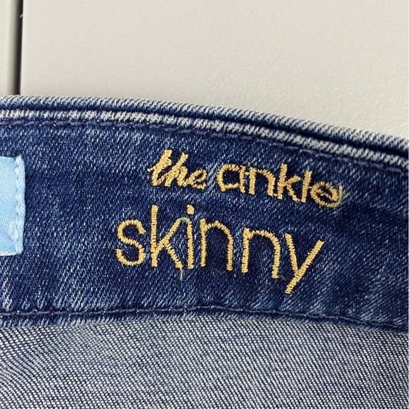 74AMK Blair The Ankle Skinny Blue Denim Jeans Frayed Hem Wms sz 26 - Picture 4 of 11